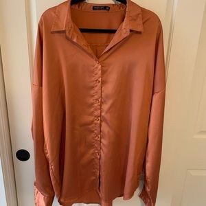 Nasty Gal Satin Oversized Top